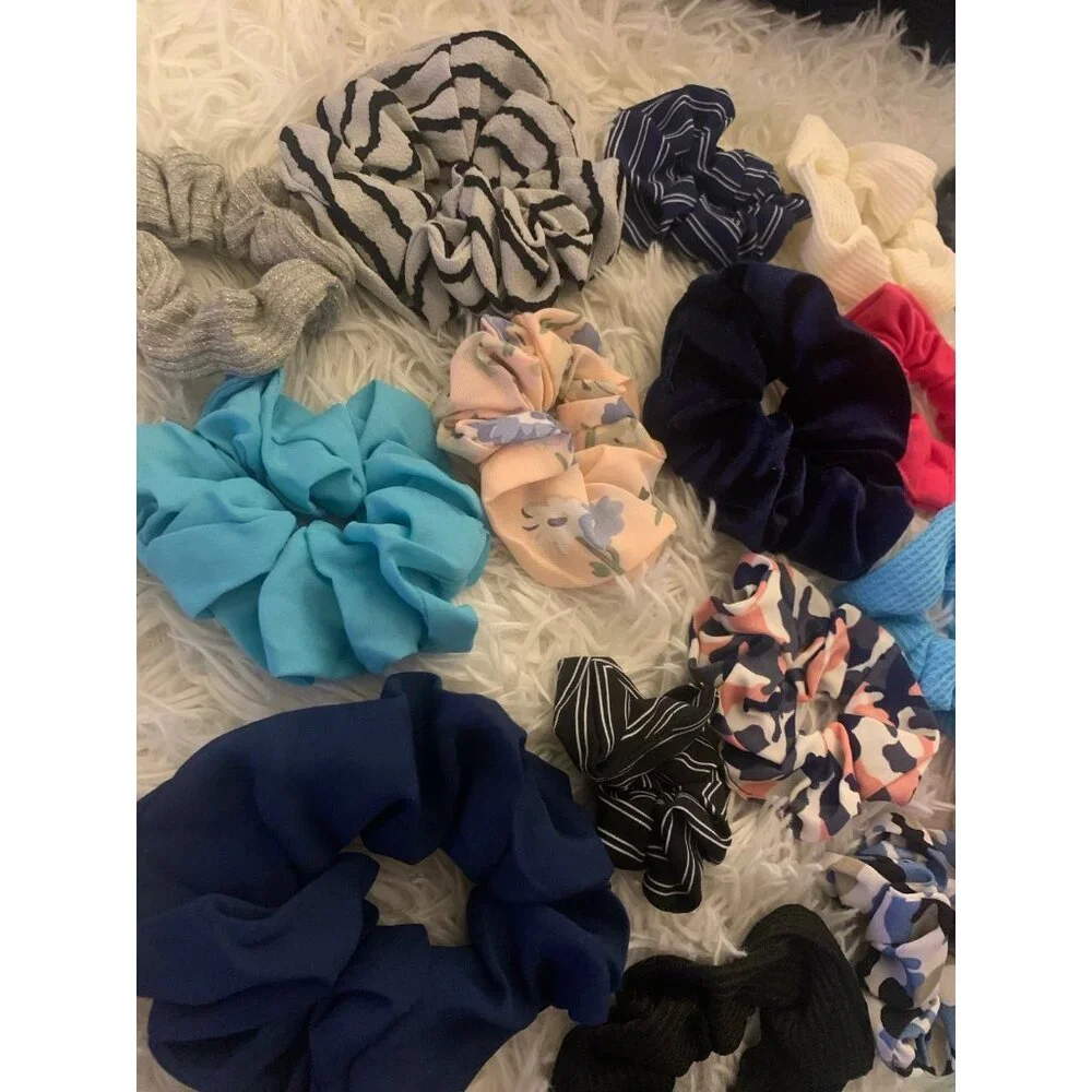 Hair Scrunchie Tie Color Assorted Bundle Set of 25